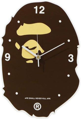 BAPE Ape Head Wall Clock Brown SS21 A Bathing Ape